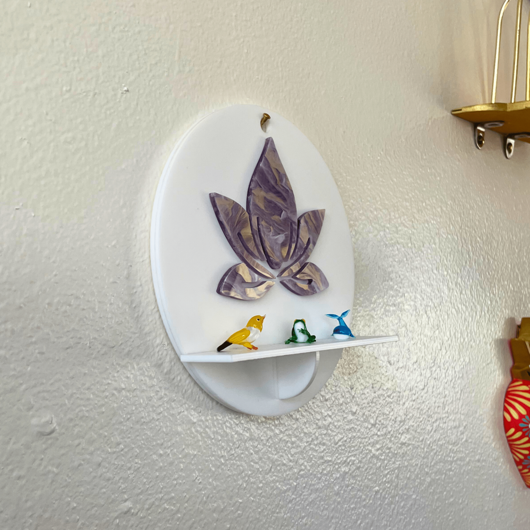 Lotus Eye Wall Shelf – Funky Colorful Acrylic Sculptural Display Shelf - by MirrorPop. Handmade acrylic art.