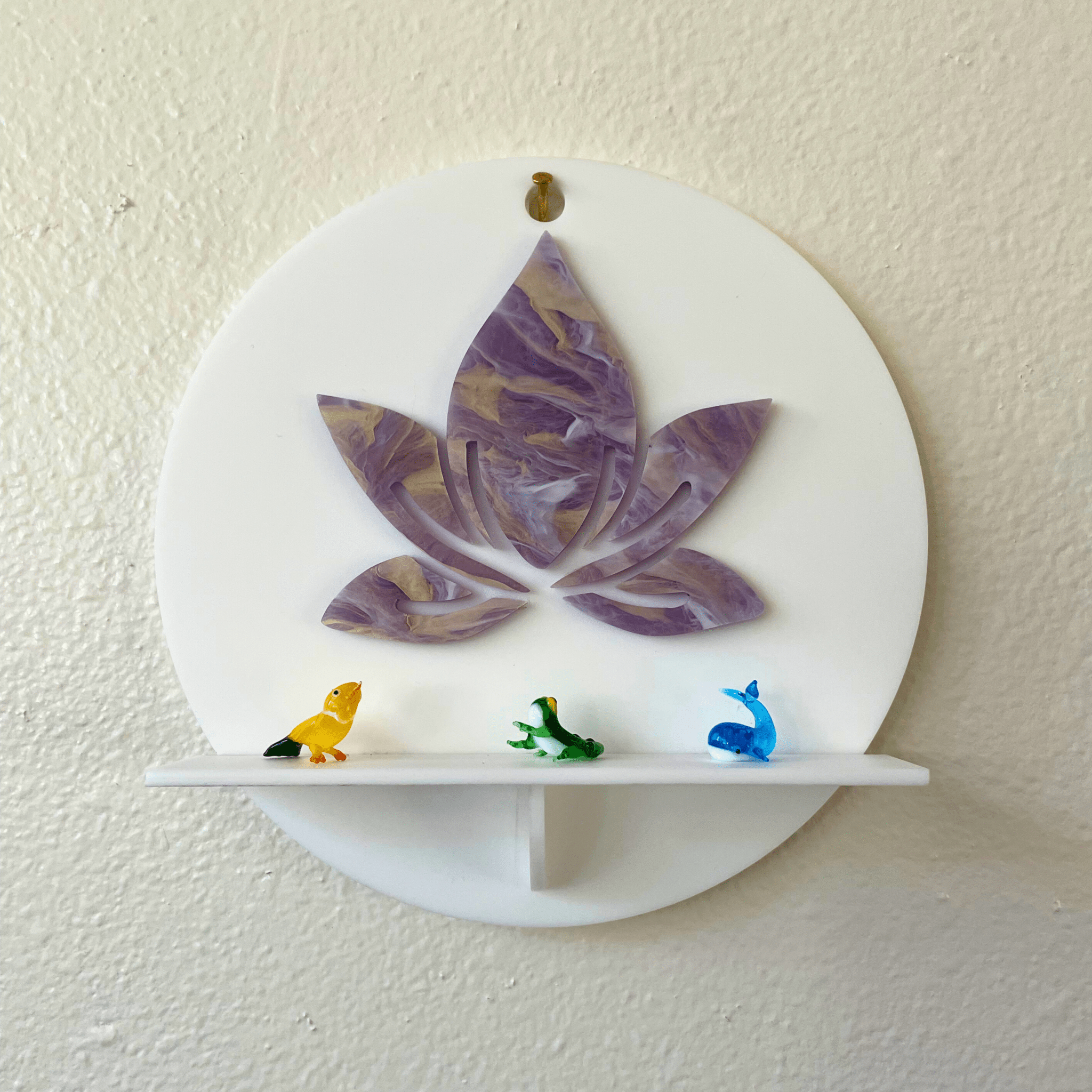 Lotus Eye Wall Shelf – Funky Colorful Acrylic Sculptural Display Shelf - by MirrorPop. Handmade acrylic art.