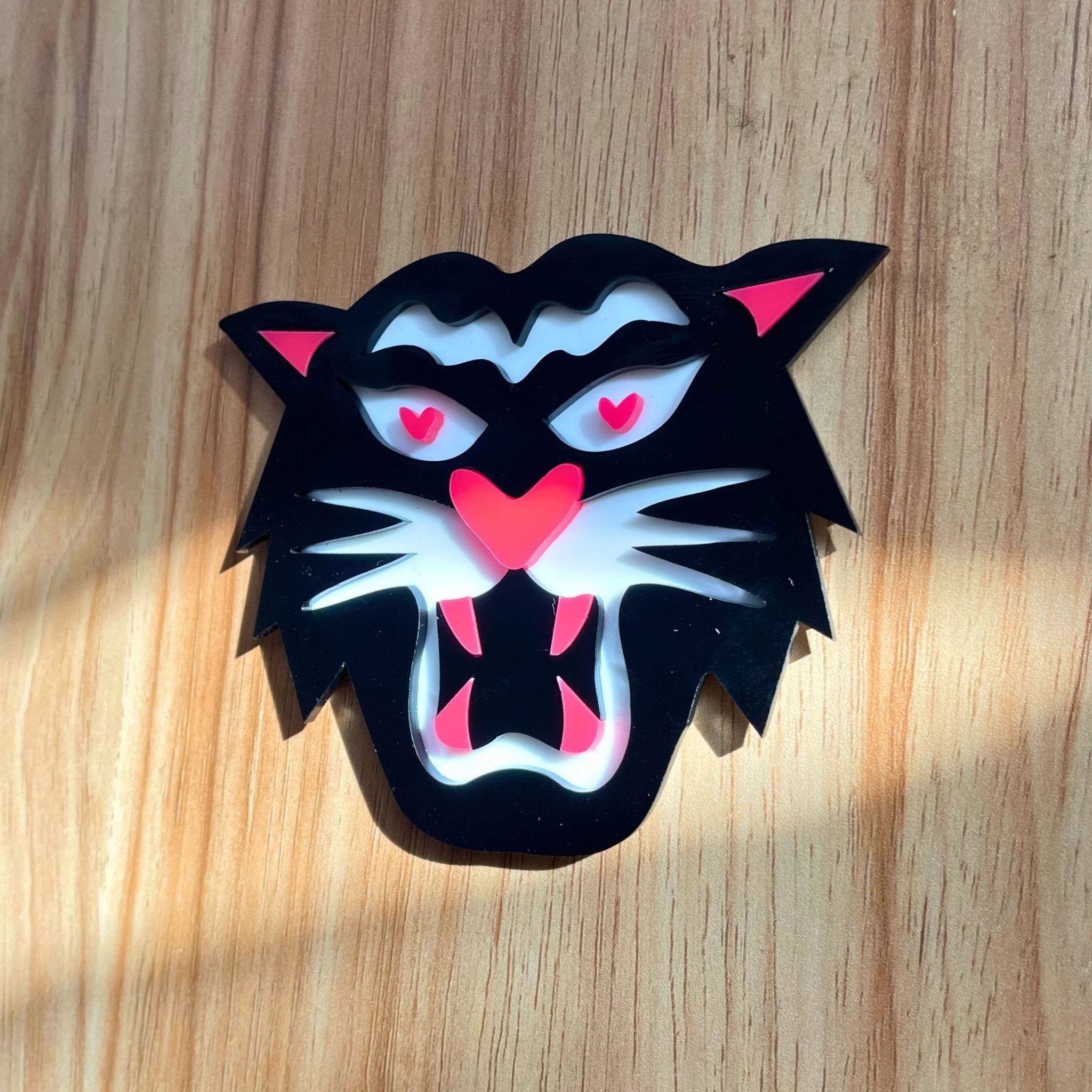 LoveTiger Wall Hanging - Hot Pink Colorful Acrylic Gallery Wall Art Decor - by MirrorPop. Handmade acrylic art.