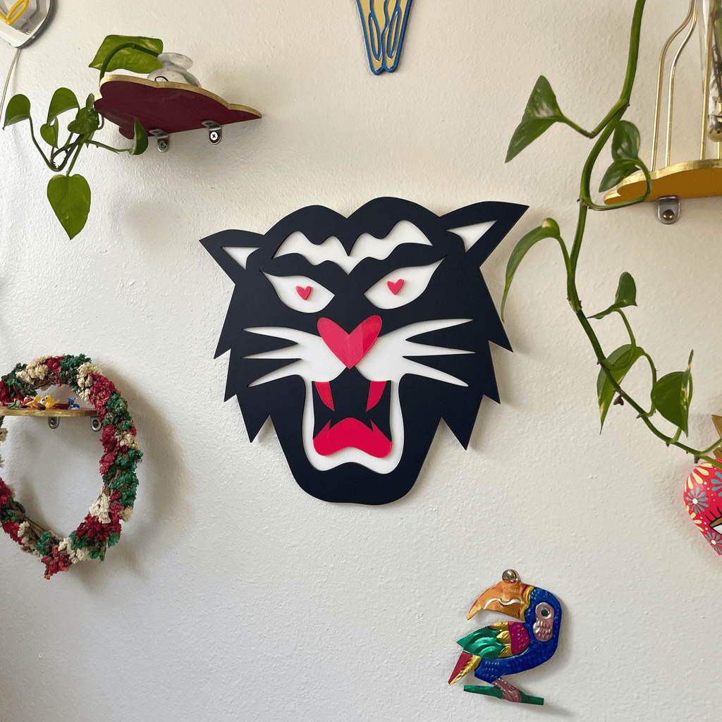 LoveTiger Wall Hanging - Hot Pink Colorful Acrylic Gallery Wall Art Decor - by MirrorPop. Handmade acrylic art.
