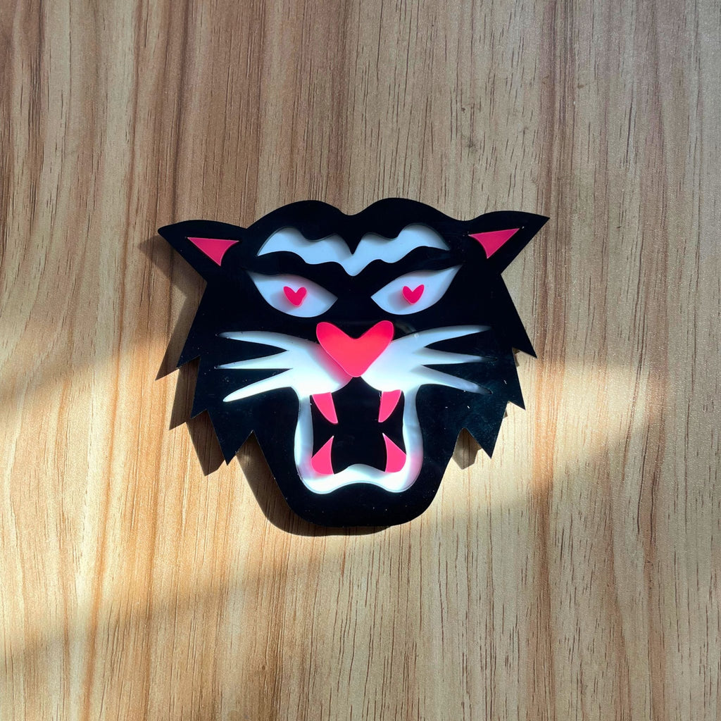 LoveTiger Wall Hanging - Hot Pink Colorful Acrylic Gallery Wall Art Decor - by MirrorPop. Handmade acrylic art.