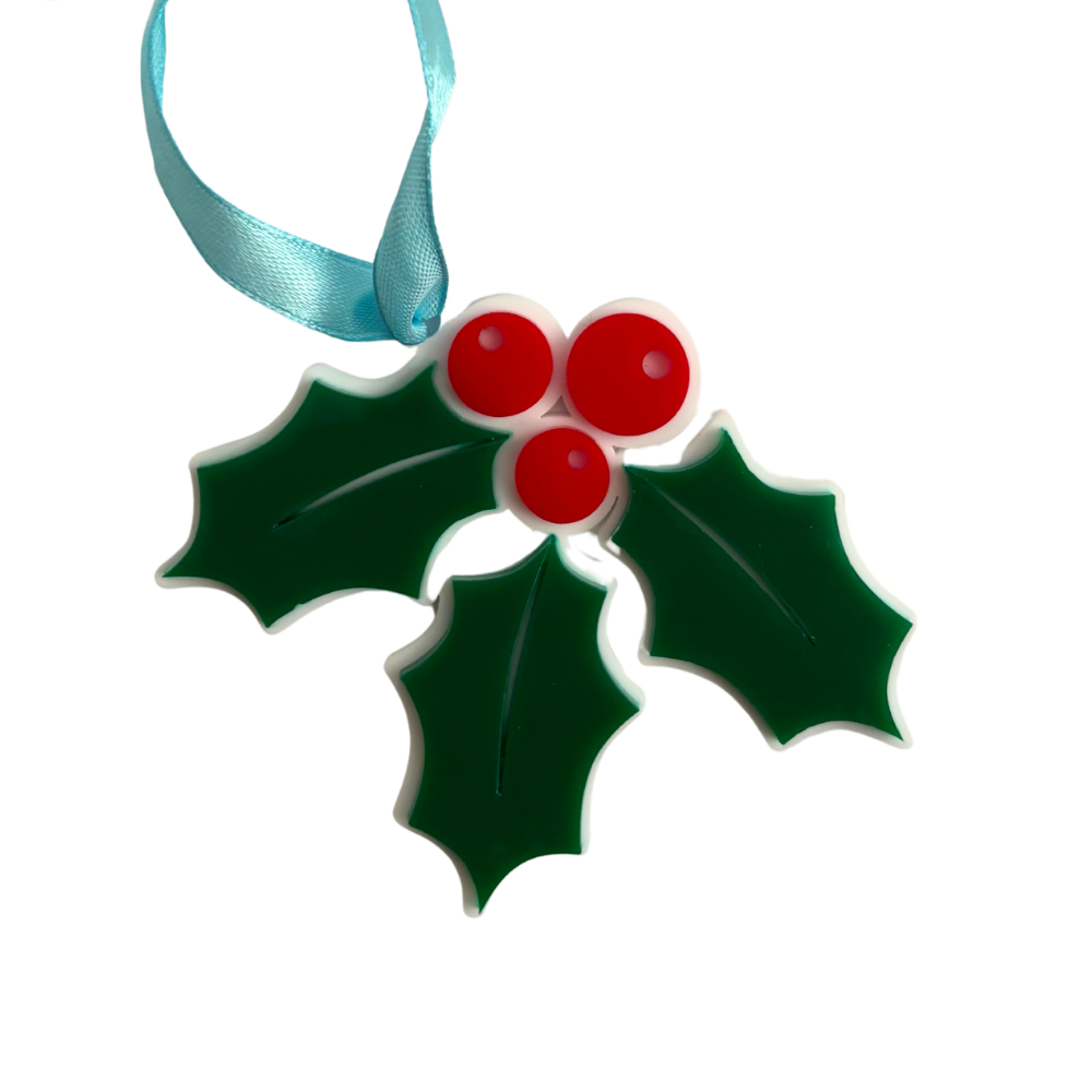 Mistletoe Holiday Ornament for Christmas Tree: Handmade Acrylic Gift