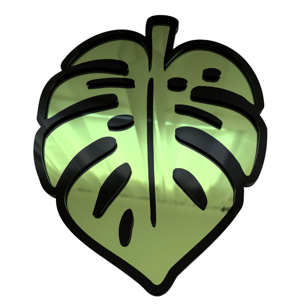 Monstera Acrylic Mirror Fridge Magnet: Funky Pop Art Small Wall Hanging