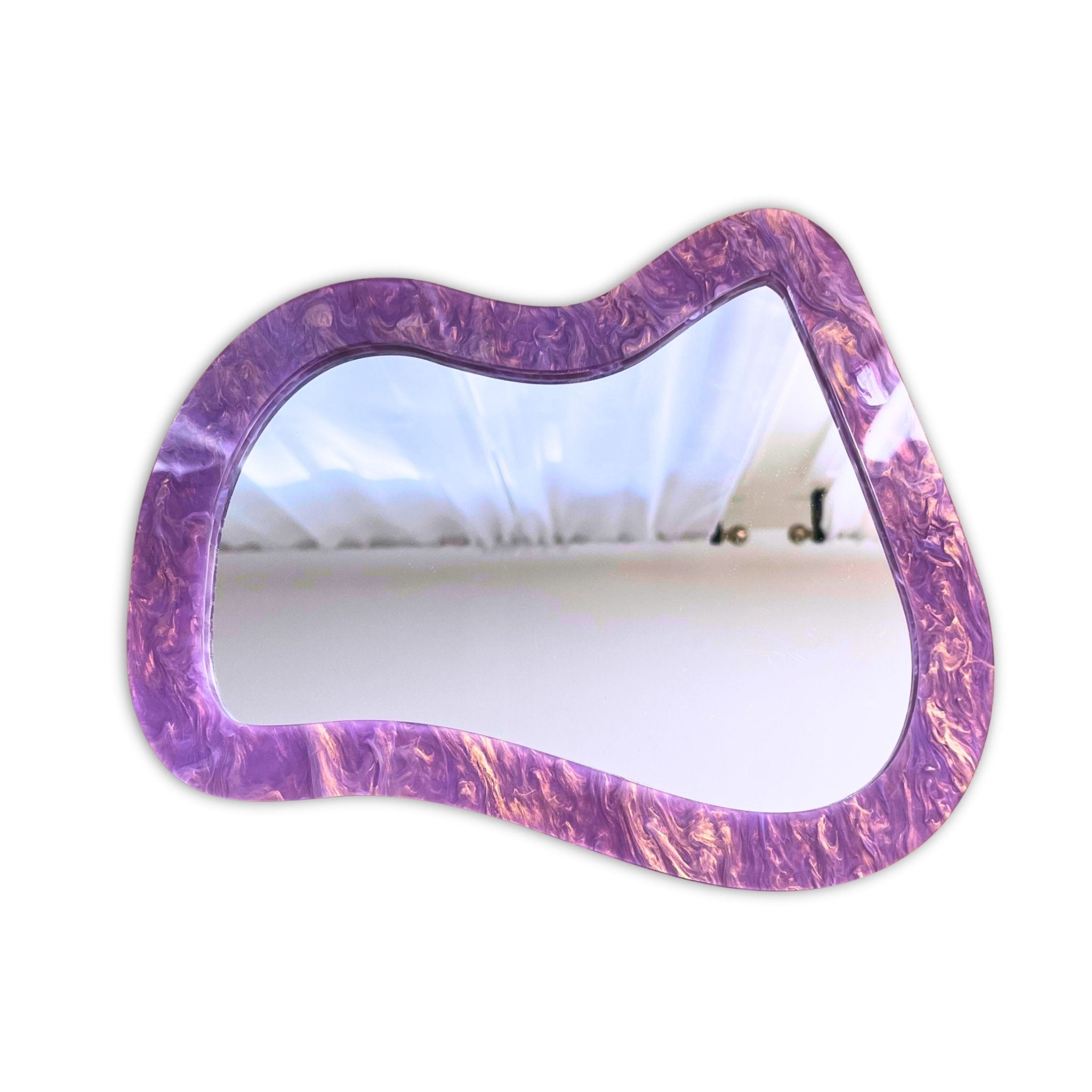 Pearl Purple Dream Wave Mirror: Colorful Acrylic Gallery Wall Hanging - by MirrorPop. Handmade acrylic art.