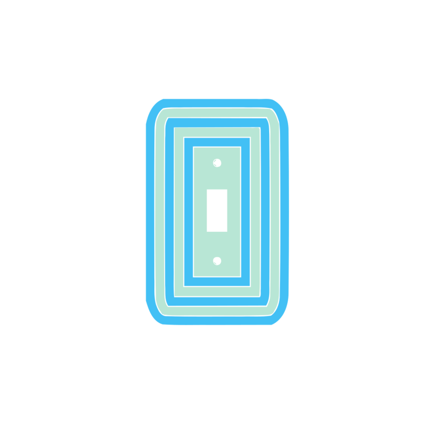 Retro Pop Acrylic Light Switch Cover - by MirrorPop. Handmade acrylic art.