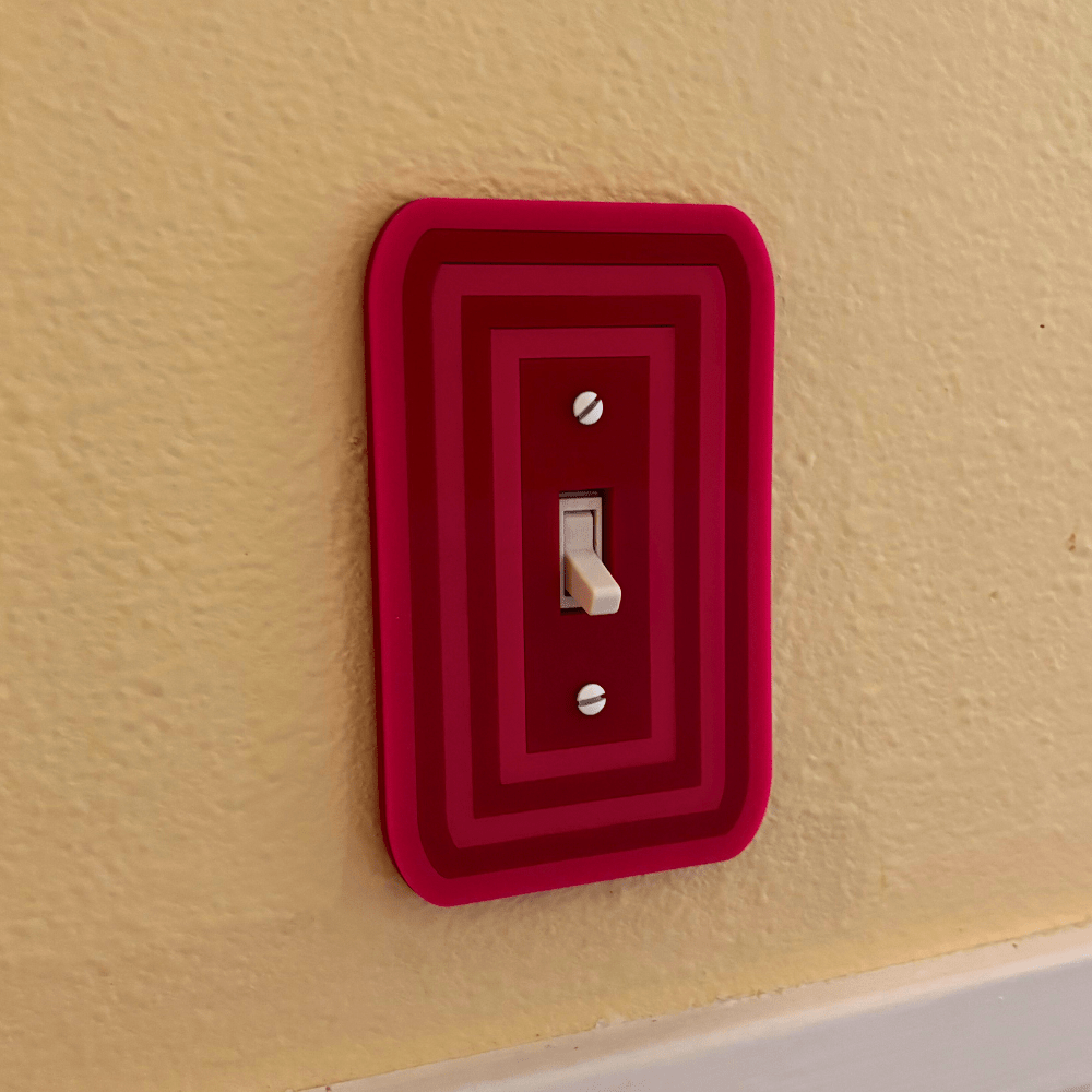 Retro Pop Acrylic Light Switch Cover - by MirrorPop. Handmade acrylic art.