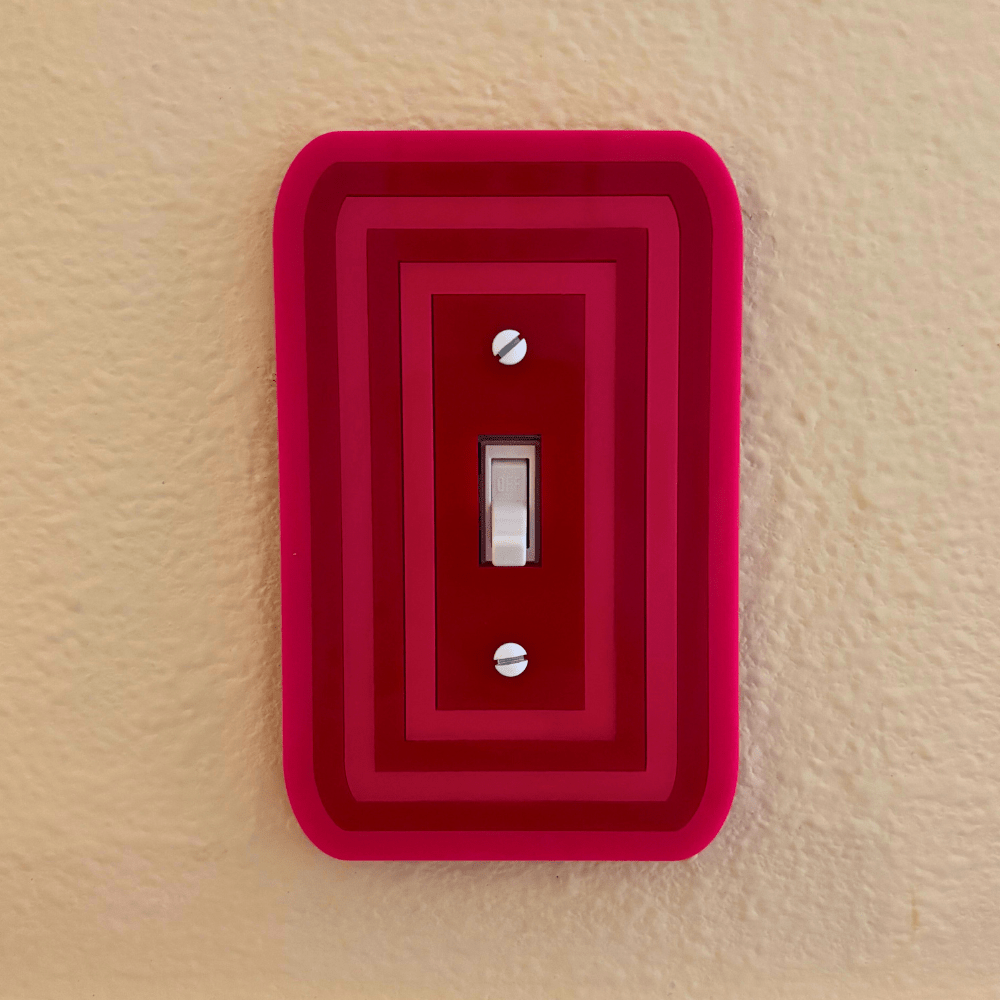 Retro Pop Acrylic Light Switch Cover - by MirrorPop. Handmade acrylic art.