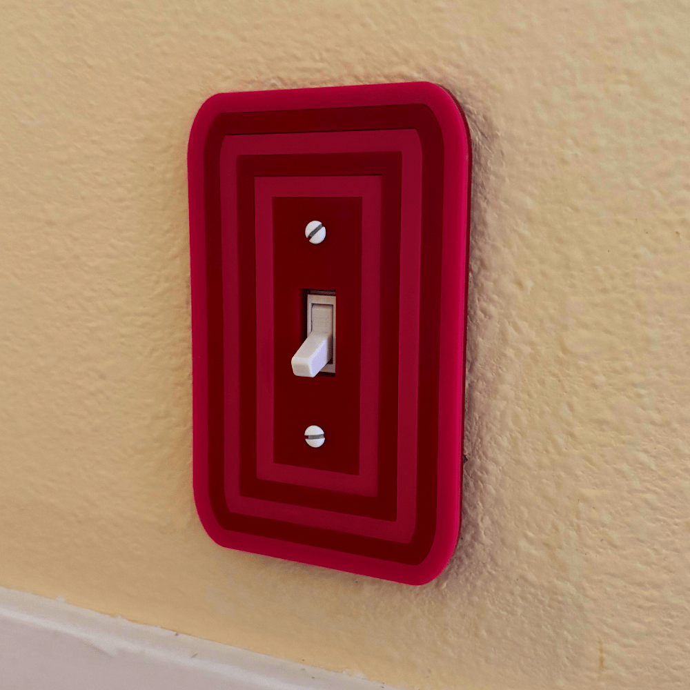 Retro Pop Acrylic Light Switch Cover - by MirrorPop. Handmade acrylic art.