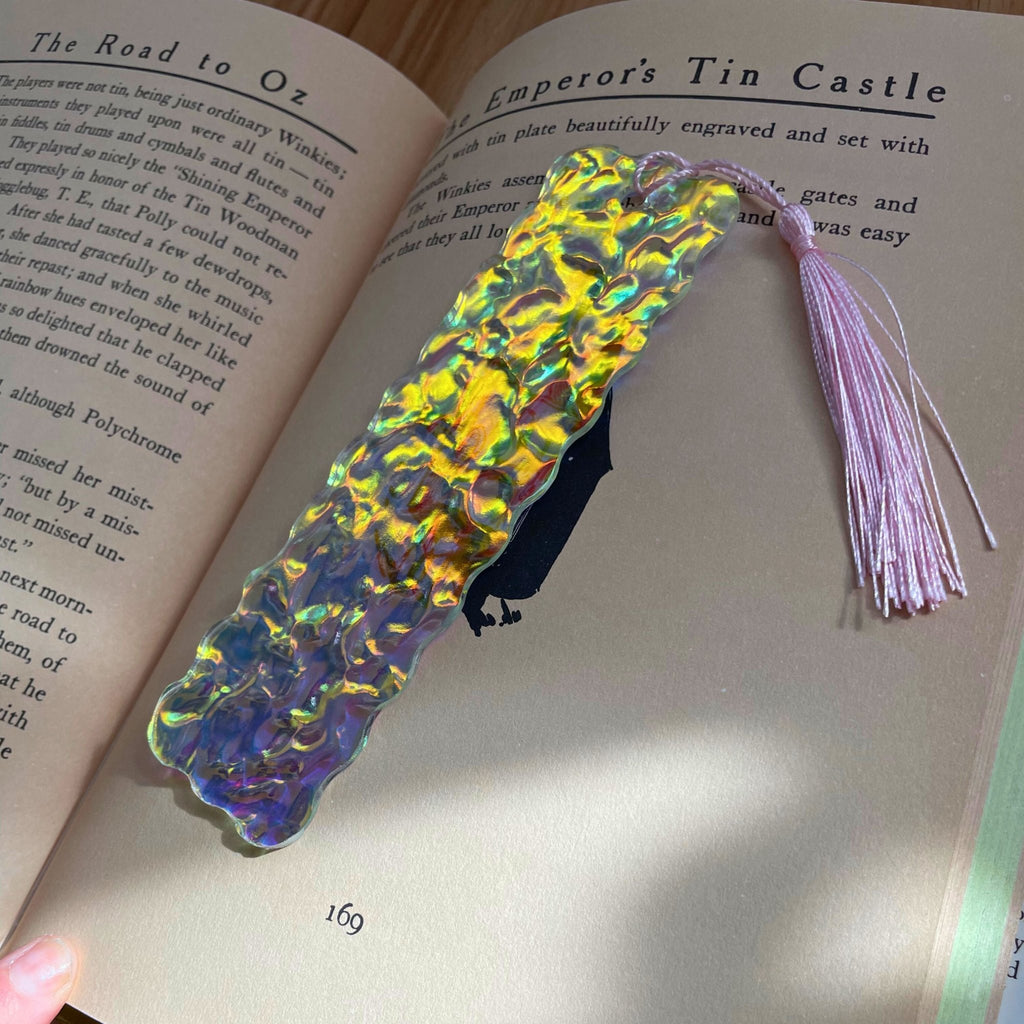 Second Wave - Textured Iridescent Bookmark Series - by MirrorPop. Handmade acrylic art.