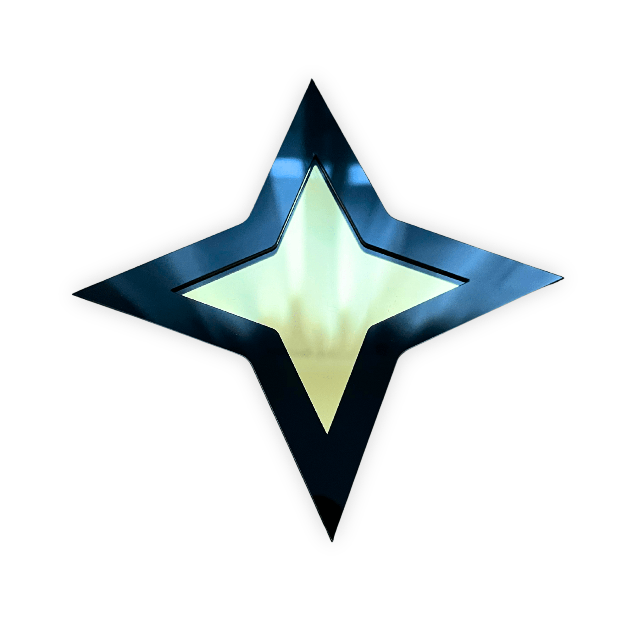 StarPop Colored Mirror: Retro Colorful Compass Star Wall Hanging - by MirrorPop. Handmade acrylic art.