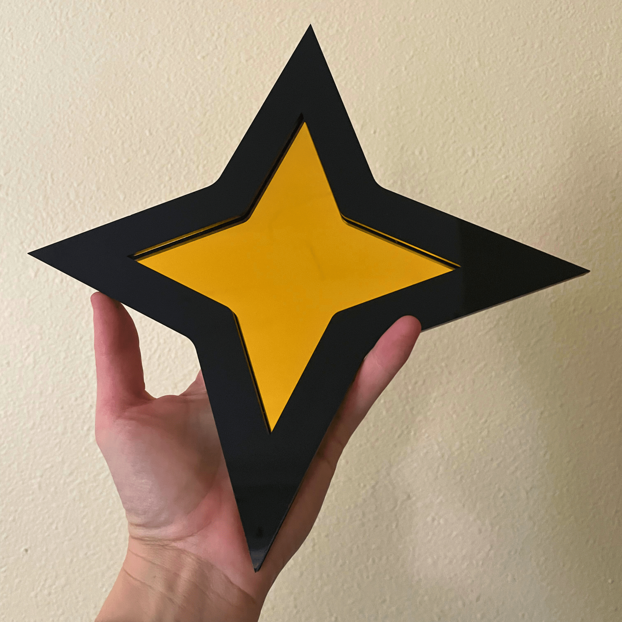 StarPop Colored Mirror: Retro Colorful Compass Star Wall Hanging - by MirrorPop. Handmade acrylic art.