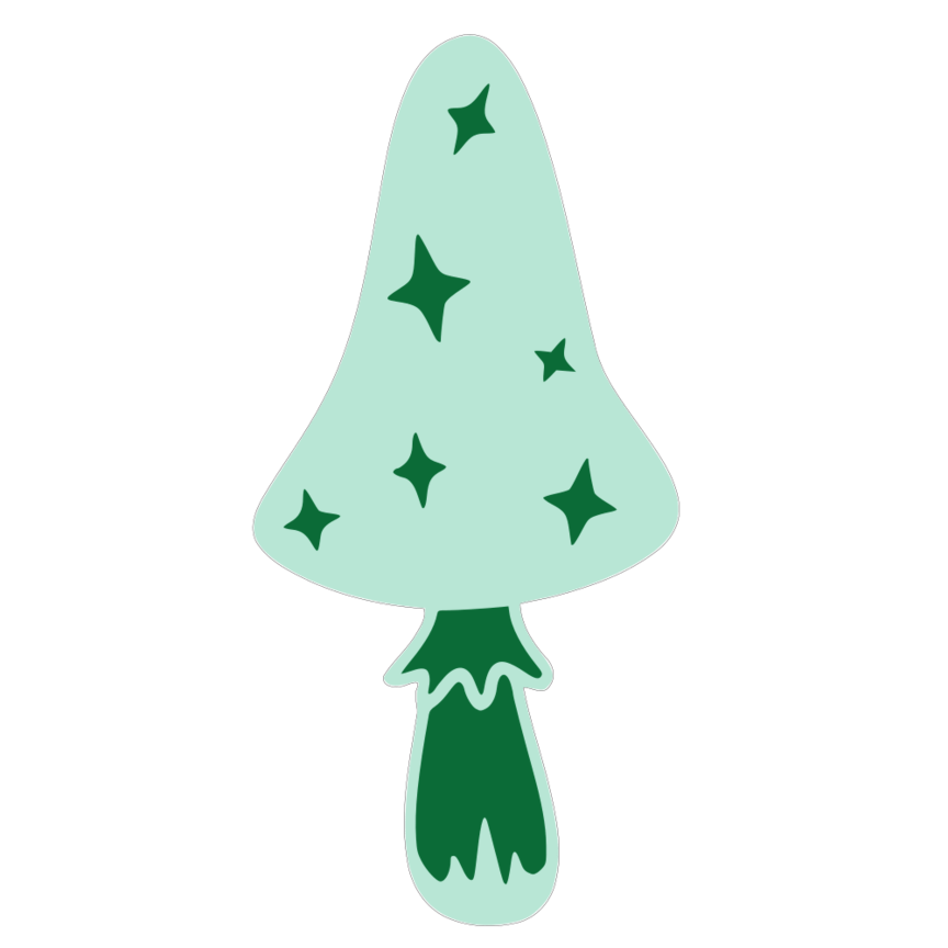 StarShroom - Mushroom Wall Art: Funky Colorful Wall Hanging Decor - by MirrorPop. Handmade acrylic art.