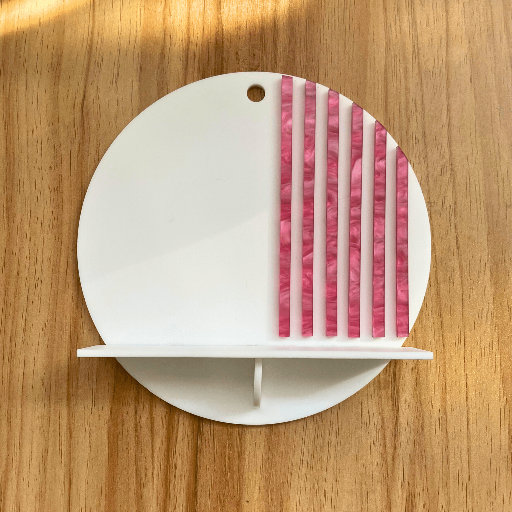 Stripes Wall Shelf – Funky Colorful Acrylic Sculptural Display Shelf - by MirrorPop. Handmade acrylic art.