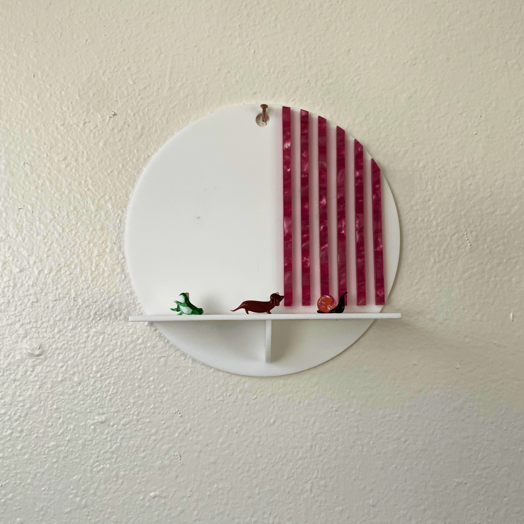 Stripes Wall Shelf – Funky Colorful Acrylic Sculptural Display Shelf - by MirrorPop. Handmade acrylic art.