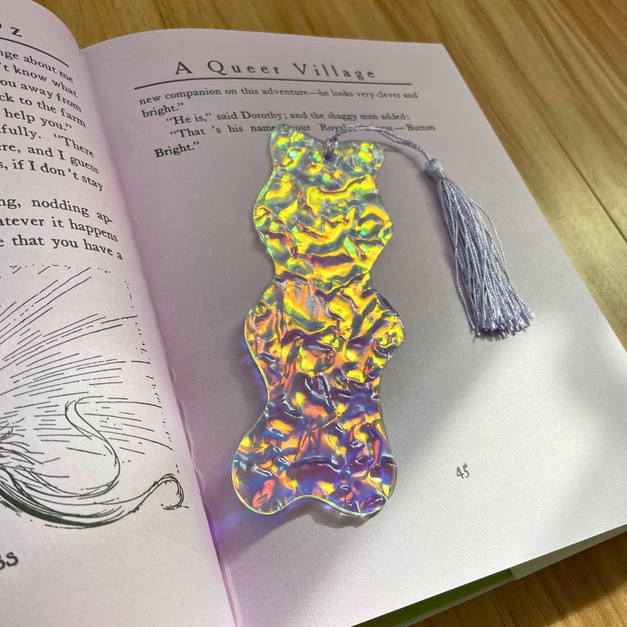 Third Wave - Textured Iridescent Bookmark Series - by MirrorPop. Handmade acrylic art.