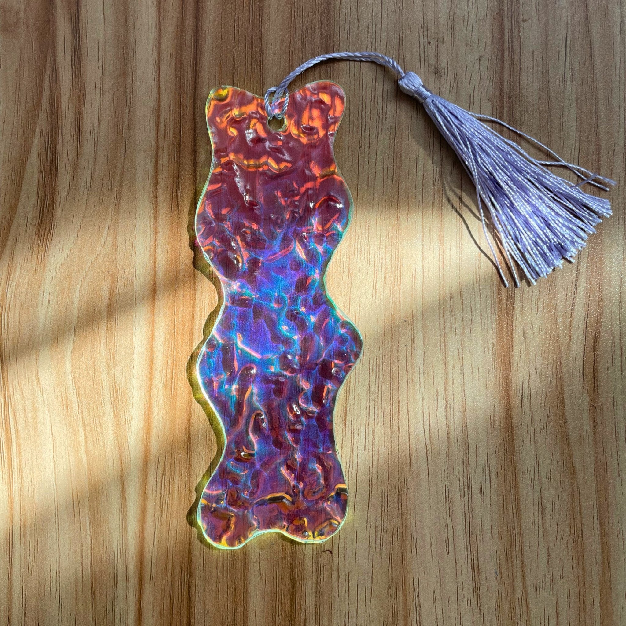 Third Wave - Textured Iridescent Bookmark Series - by MirrorPop. Handmade acrylic art.