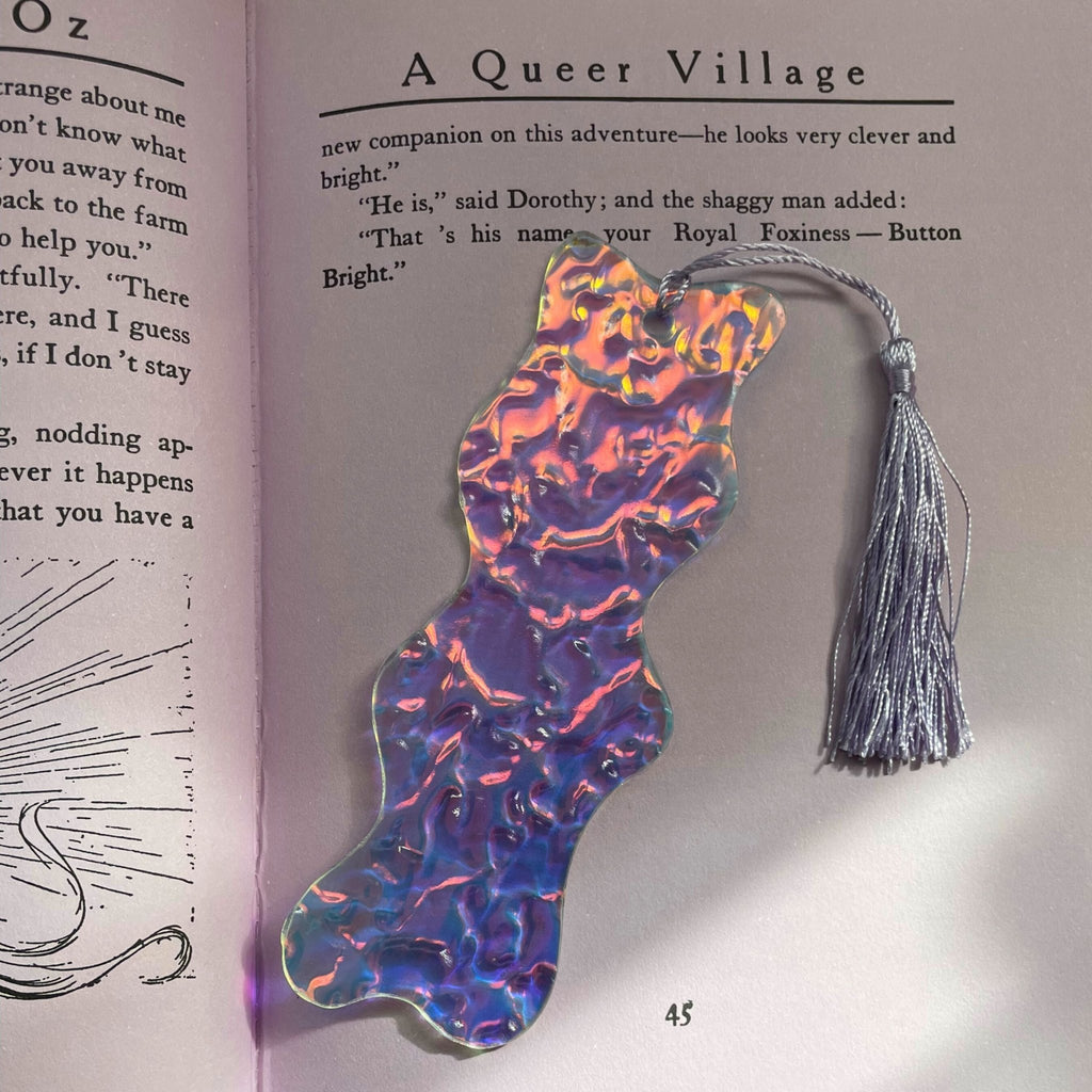 Third Wave - Textured Iridescent Bookmark Series - by MirrorPop. Handmade acrylic art.