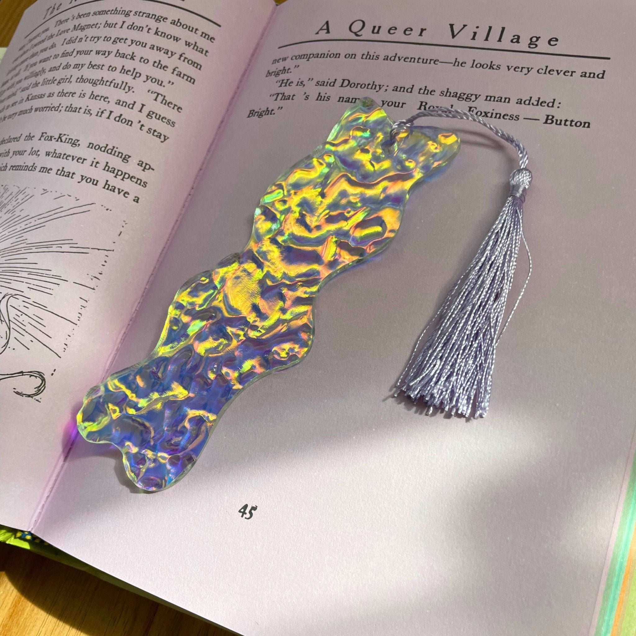 Third Wave - Textured Iridescent Bookmark Series - by MirrorPop. Handmade acrylic art.
